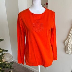 Lauren active Vibrant Orange Long Sleeve Top